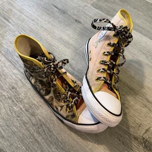 Converse Chuck Taylor All Star High-top Sneakers Unique Kitten Print Women's 8